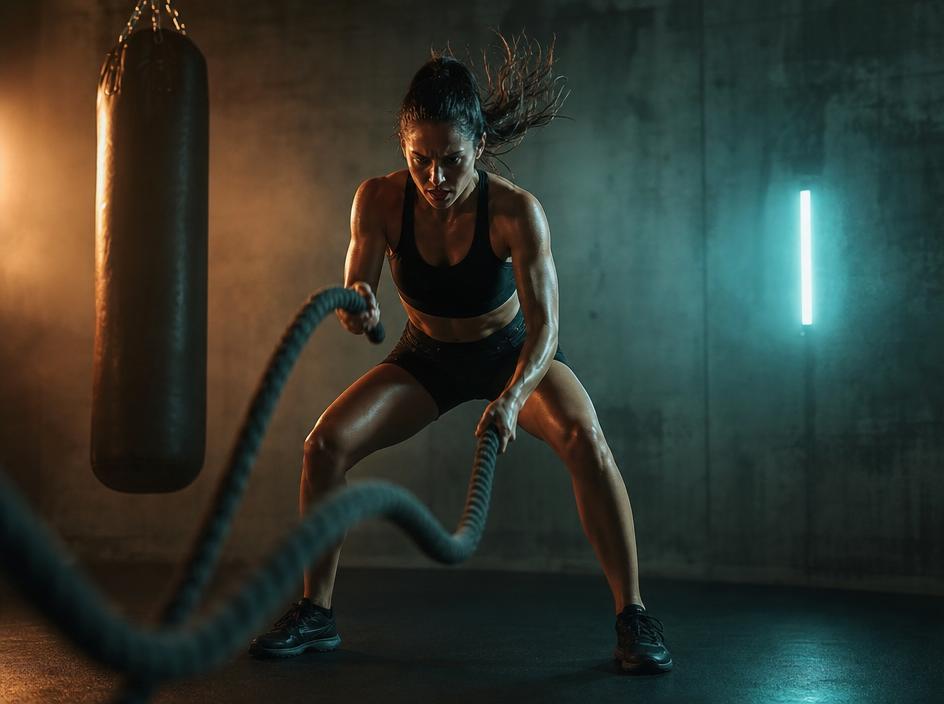 Entraînement cardio intense pour le kick boxing