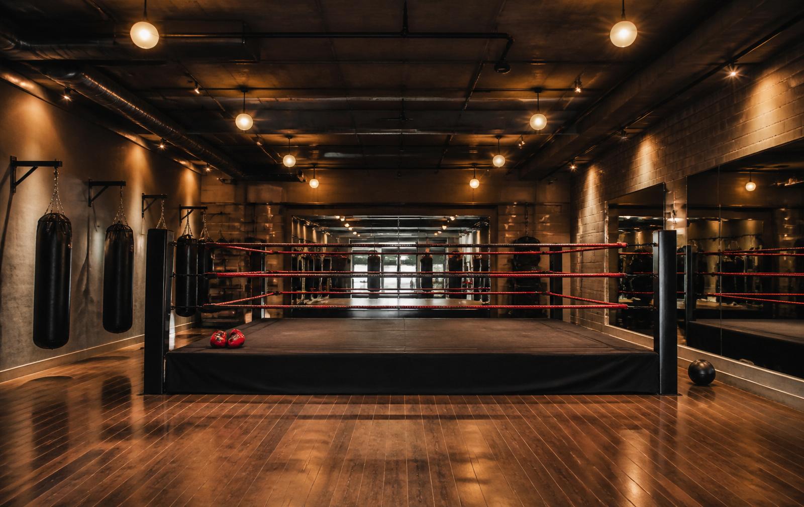 Intérieur de la salle de boxe AS Boxing Purpan à Toulouse